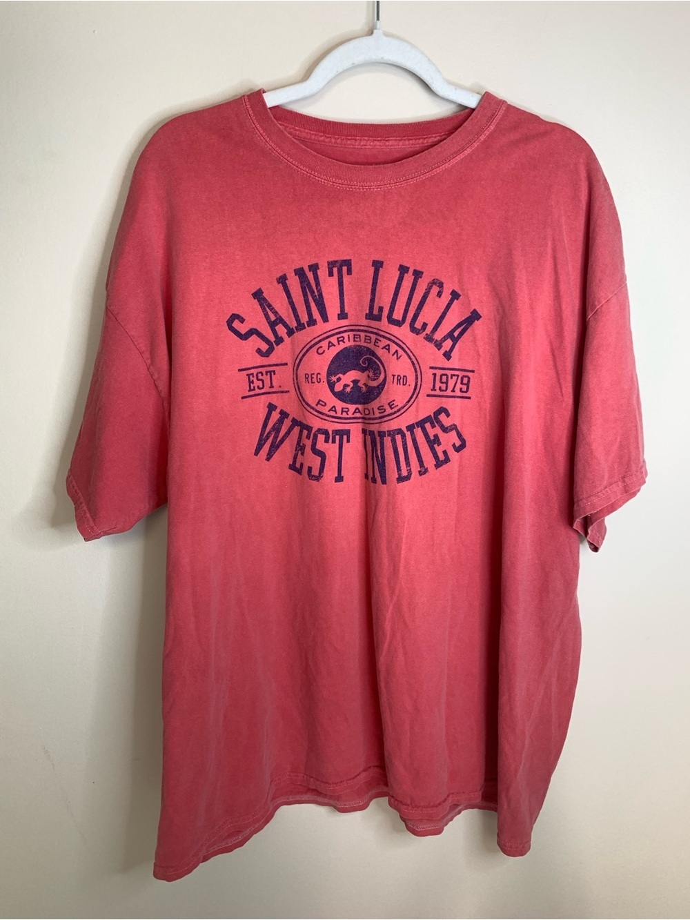 Saint Lucia West Indies Coral Short Sleeve Tee